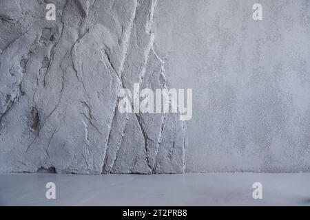 Vieux ciment texturé ou pierre. Fond de mur en pierre naturelle grise avec espace à copier. Texture concrète comme concept d'horreur et d'Halloween. Photo de haute qualité Banque D'Images