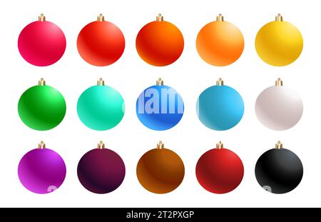 Boules de gradient simples multicolores de Noël. Illustration vectorielle Illustration de Vecteur