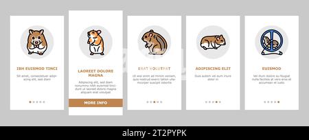 vecteur d'icônes d'intégration d'animaux de compagnie mignon hamster Illustration de Vecteur