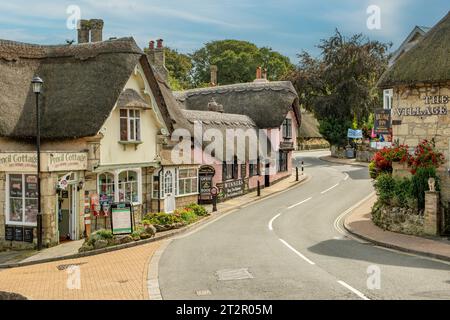 Old Thatched Cottages sur main Road, Shanklin, île de Wight, Angleterre Banque D'Images