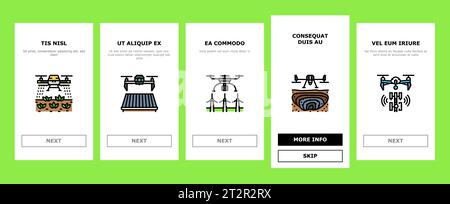 vecteur d'ensemble d'icônes d'intégration d'utilisation commerciale de drone Illustration de Vecteur