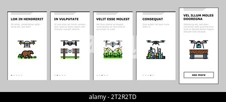 vecteur d'ensemble d'icônes d'intégration d'utilisation commerciale de drone Illustration de Vecteur