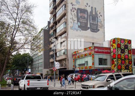 Avenida Presidente Masaryk pendant le Festival de Flores (jour des morts) dans le quartier Polanco à Mexico, Mexique Banque D'Images