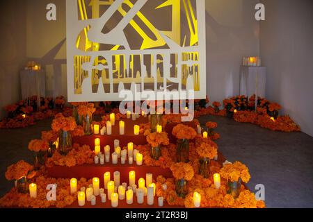 Autel de l'Avenida Presidente Masaryk pendant le Festival de Flores (jour des morts) dans le quartier Polanco à Mexico, Mexique Banque D'Images