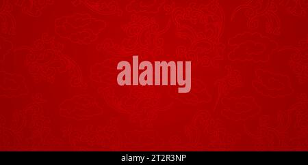 Ornements chinois modèle sans couture avec fond rouge pour présentations marketing, decks, annonces, couverture de livres, interfaces numériques, imprimer le modèle de conception Illustration de Vecteur