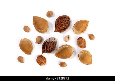 Groupe d'un puits de fruit isolé sur fond blanc Banque D'Images