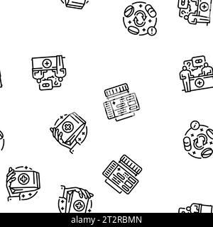 vecteur de modèle sans couture de pharmacie de vente au détail Illustration de Vecteur