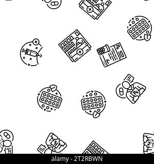 vecteur de modèle sans couture de pharmacie de vente au détail Illustration de Vecteur