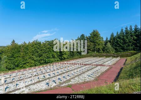 Cimetière de l'ancien camp de concentration de Natzweiler-Struthof, Natzwiller, Alsace, France Banque D'Images