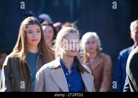 Arroes, Espagne, 21 octobre 2023 : Princesse des Asturies, Leonor de Borbon lors du Prix de la ville exemplaire des Asturies 2023, le 21 octobre 2023, à Arroes, Espagne. Crédit : Alberto Brevers / Alamy Live News. Banque D'Images