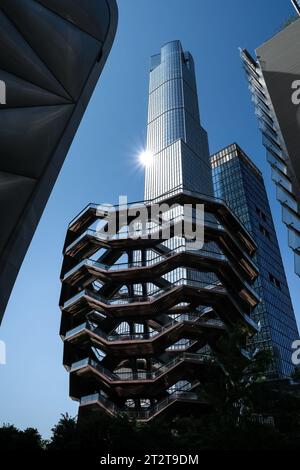 Le navire, structure remarquable et attraction touristique construit comme un élément clé du projet de redéveloppement Hudson yards à Manhattan, New York Banque D'Images