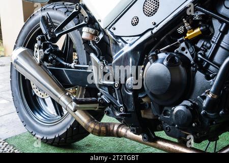 Photo de détail du moteur de moto de grande capacité avec une puissance impressionnante Banque D'Images