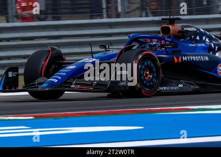 Texas, États-Unis. 21 octobre 2023. Alexander Albon #23 pour l'écurie Williams Racing en action au Grand Prix de Formule 1 Lenovo des États-Unis au circuit des Amériques à Austin, Texas. Crédit : csm/Alamy Live News Banque D'Images