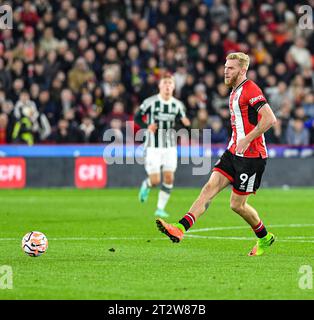 Bramall Lane, Sheffield, Royaume-Uni. 21 octobre 2023. Premier League football, Sheffield United contre Manchester United ; Oli McBurnie de Sheffield joue l'attaquant Credit : action plus Sports/Alamy Live News Banque D'Images