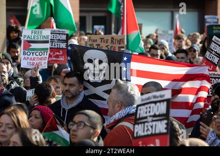 Glasgow, Royaume-Uni, 21 octobre 2023. Rassemblement en soutien à la Palestine face à l'agression israélienne, à Glasgow, en Écosse, le 21 octobre 2023. Crédit photo : Jeremy Sutton-Hibbert/Alamy Live News. Banque D'Images