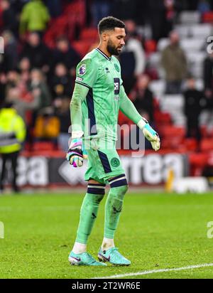 Bramall Lane, Sheffield, Royaume-Uni. 21 octobre 2023. Premier League football, Sheffield United contre Manchester United ; Wes Foderingham de Sheffield a déprimé après le coup de sifflet final Credit : action plus Sports/Alamy Live News Banque D'Images