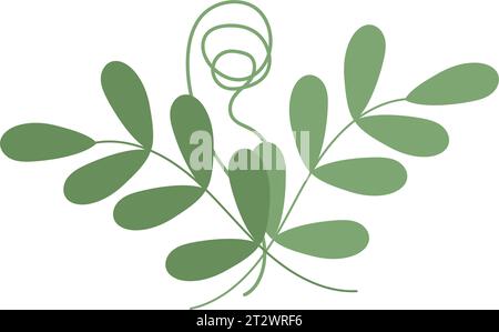 Bouquet abstrait de brindilles printanières avec de petites feuilles et plante grimpante dans des tons tendance. Printemps. Isoler. EPS. Vecteur pour affiche, bannière, brochure, voeux ou cartes, prix, étiquette, papier peint ou web Illustration de Vecteur