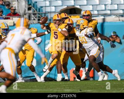 Jacksonville, Floride, États-Unis. 21 octobre 2023. Le défenseur Darnell Deas (5) de Bethune Cookman en 1e mi-temps entre les Jaguars de l'Université du Sud et les Wildcats de Bethune Cookman au stade Everbank de Jacksonville, Floride. Romeo T Guzman/Cal Sport Media/Alamy Live News Banque D'Images