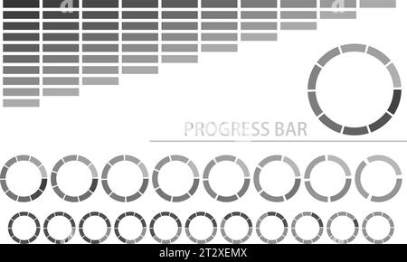 Barre de progression monochrome simple, infographie, illustration vectorielle Illustration de Vecteur