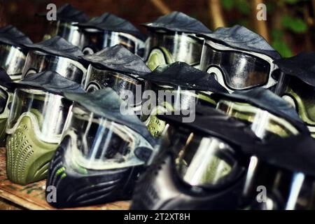 joueur de paintball prêt pour la bataille Banque D'Images