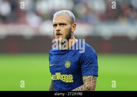 FEDERICO DIMARCO du FC Inter lors du match de Serie A entre le Torino FC et le FC Inter le 21 octobre 2023 au Stade Olympique Grande Torino à Turin, IT Banque D'Images