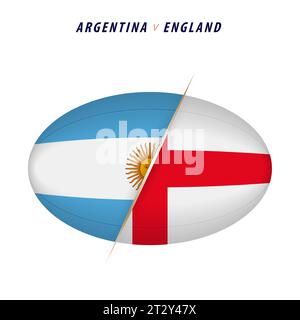 Compétition de rugby Argentine vs Angleterre. Rugby contre icône pour la finale de bronze. Illustration vectorielle. Illustration de Vecteur