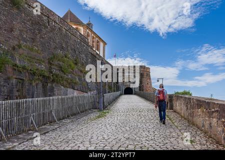 Vue de l'entrée de la Citadelle de Bitche une forteresse dans la région de Moselle en France Banque D'Images