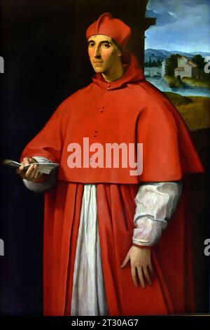 Portrait du cardinal Alessandro Farnese 1509 Raphaël (Urbino 1483 – Rome 1520), Italie, Musée, Italie, Raphaël de Raphaël 1483-1520 Raffaello Sanzio da Urbino Banque D'Images