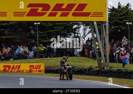 Phillip Island, Australie. 22 octobre 2023. Phillip Island, Australie, dimanche 22 octobre : Moto2 lors du MotoGP Australian Motorcyle Grand Prix 2023. Image, photo et copyright © PETERSON Mark ATP Images (PETERSON Mark/ATP/SPP) crédit : SPP Sport Press photo. /Alamy Live News Banque D'Images