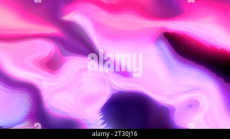 Taches de lumière violettes et jaunes. Mouvement. Fond lumineux avec lumière faite dans l'abstraction 3D. Banque D'Images