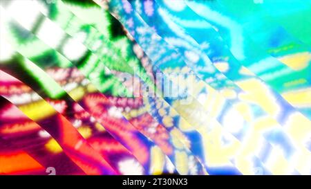 Motifs hypnotisants. Mouvement. Motifs multicolores clignotant réalisés au format 3D. Banque D'Images