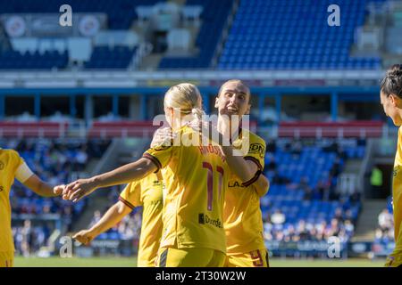 Reading, Royaume-Uni. 22 octobre 2023. Reading, Angleterre, le 22 octobre 2023 : Sheffield United célèbre la victoire lors du match du Barclays Womens Championship entre Reading et Sheffield United au Select car Leasing Stadium, Reading. (Tom Phillips/SPP) crédit : SPP Sport Press photo. /Alamy Live News Banque D'Images