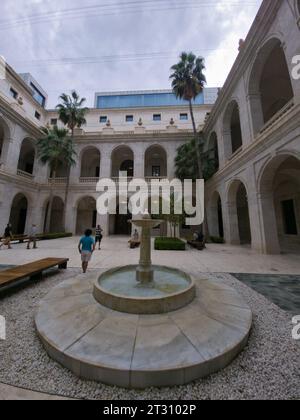 Palacio de la Aduana, musée Málaga intérieur patio. Banque D'Images