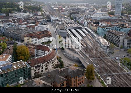 Vue sur la gare de Winterthur (Suisse) Banque D'Images