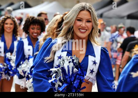 Austin, États-Unis. 22 octobre 2023. Dallas Cowboys Cheerleaders. Championnat du monde de Formule 1, Rd 19, Grand Prix des États-Unis, dimanche 22 octobre 2023. Circuit des Amériques, Austin, Texas, États-Unis. Crédit : James Moy/Alamy Live News Banque D'Images