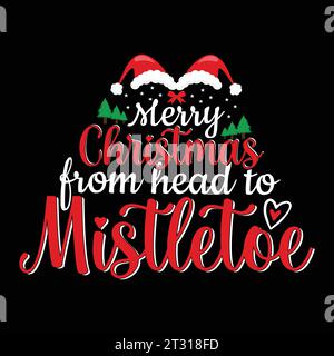 Joyeux Noël Magic Tshirt Design avec typographie de lettrage festive Illustration de Vecteur