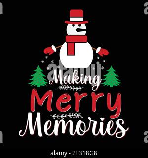 Joyeux Noël Magic Tshirt Design avec typographie de lettrage festive Illustration de Vecteur