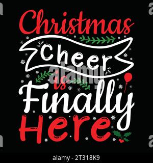 Joyeux Noël Magic Tshirt Design avec typographie de lettrage festive Illustration de Vecteur