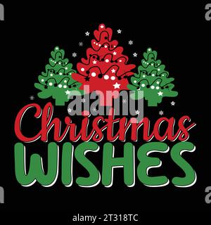 Joyeux Noël Magic Tshirt Design avec typographie de lettrage festive Illustration de Vecteur