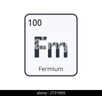 Symbole chimique du fermium. Illustration de Vecteur