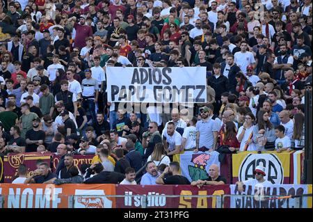 Rome, Italie, 22 octobre, 2023 les supporters roms au match Roma vs Monza Serie A crédit:Roberto Ramaccia/Alamy Live News Banque D'Images