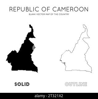 Carte Cameroun. Carte vectorielle vierge du pays. Frontières du Cameroun pour votre infographie. Illustration vectorielle. Illustration de Vecteur