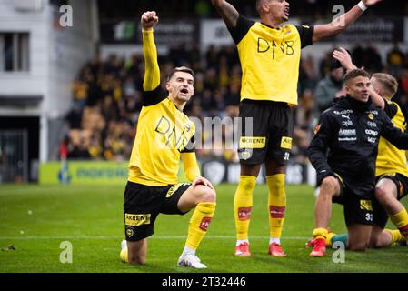 Lillestrom, Norvège. 22 octobre 2023. Ylldren Ibrahimaj (7) de Lillestrom vu après le match Eliteserien entre Lillestrom et Vaalerenga au Aaraasen Stadion Lillestrom. (Crédit photo : Gonzales photo/Alamy Live News Banque D'Images