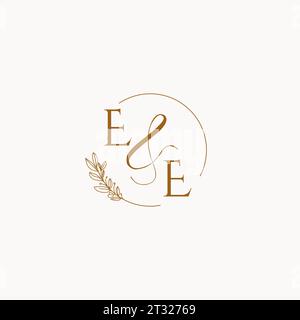 EE initial des idées de conception de logo de monogramme de mariage Illustration de Vecteur