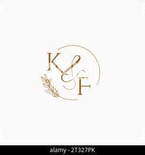 Idées de conception de logo de monogramme de mariage initial de KF Illustration de Vecteur