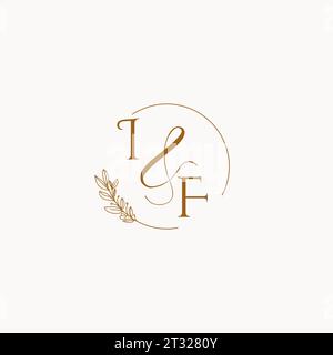 SI les idées initiales de conception de logo de monogramme de mariage Illustration de Vecteur