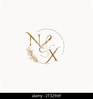 Idées de conception de logo de monogramme de mariage initial NX Illustration de Vecteur