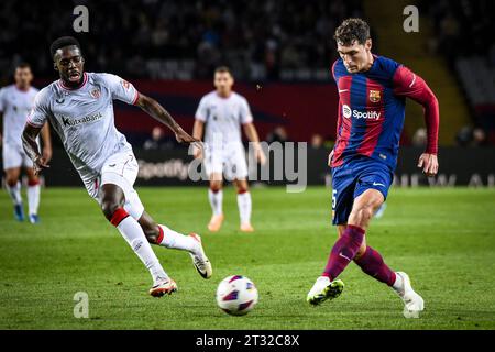 Barcelone, Espagne. 22 octobre 2023. Christensen (FC Barcelone) lors d'un match de SEGUNDA FEDERACI'N RFEF entre le FC Barcelone et l'Athletic Club à Estadi Olímpic Lluis Companys, à Barcelone, Espagne, le 22 octobre 2023. (Photo/Felipe Mondino) crédit : CORDON PRESSE/Alamy Live News Banque D'Images