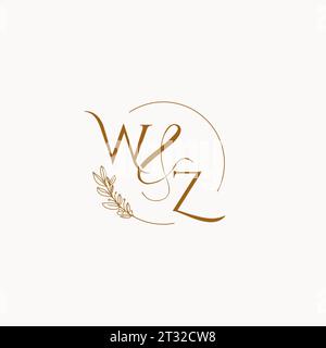 Idées de conception de logo de monogramme de mariage initial de WZ Illustration de Vecteur