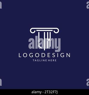 Monogramme de logo LX avec vecteur de dessins de forme de pilier Illustration de Vecteur